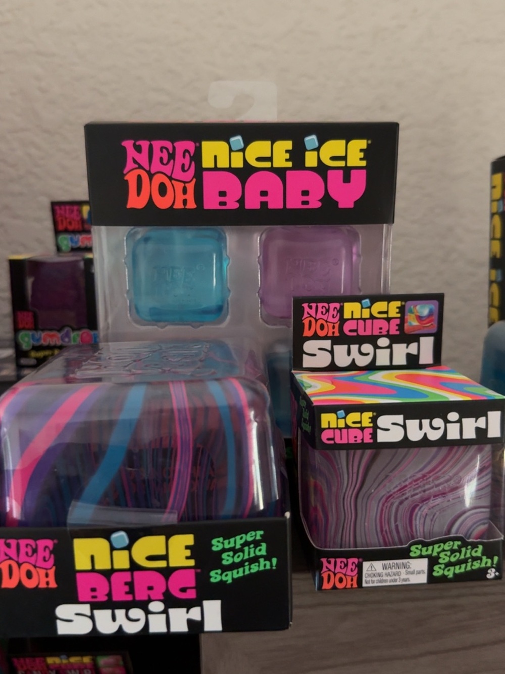 NeeDoh Nice Ice Baby Colorful Squish Cube Toy - Blue & Purple